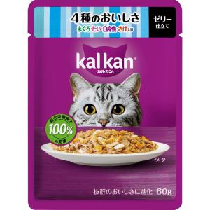 マースジャパンリミテッド カルカンパウチ ４種のおいしさ まぐろ・たい・白身魚・さけ入り 60g