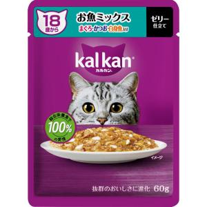 マースジャパンリミテッド カルカンパウチ １８歳から お魚ミックス まぐろ・かつお・白身魚入り 60g