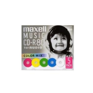 マクセル maxell 音楽用 CD-R80分5枚 カラーミックスCDRA80MIX.S1P5S｜hcvalor