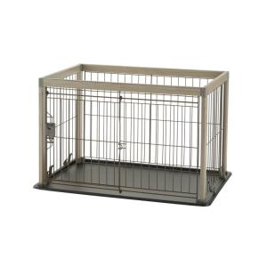 リッチェル 木製スライドペットサークル レギュラー ダークブラウン