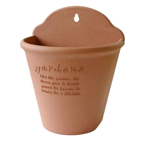 八幡化成 植木鉢 ハンギングエコポット 210 木粉入り 吊り下げ S字フック1個付き 素焼き