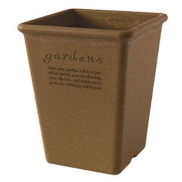 八幡化成 植木鉢 エコポット角型ロング 木粉入り 幅19.2×奥行19.2cm ナチュラル