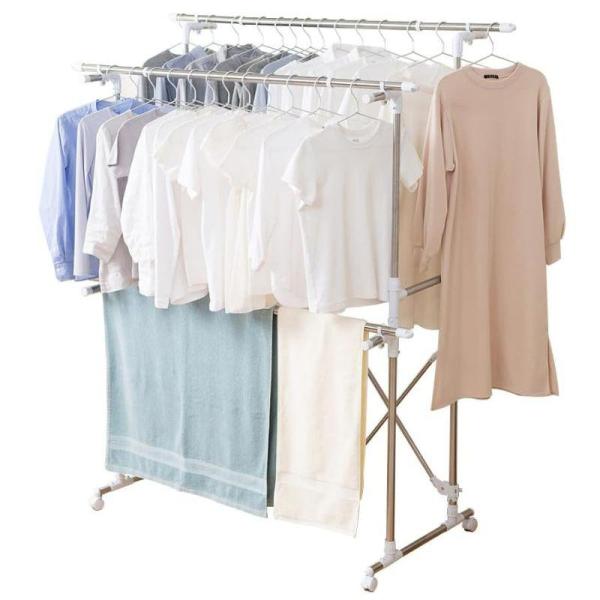 アイリスオーヤマ 組み立て簡単たっぷり物干し