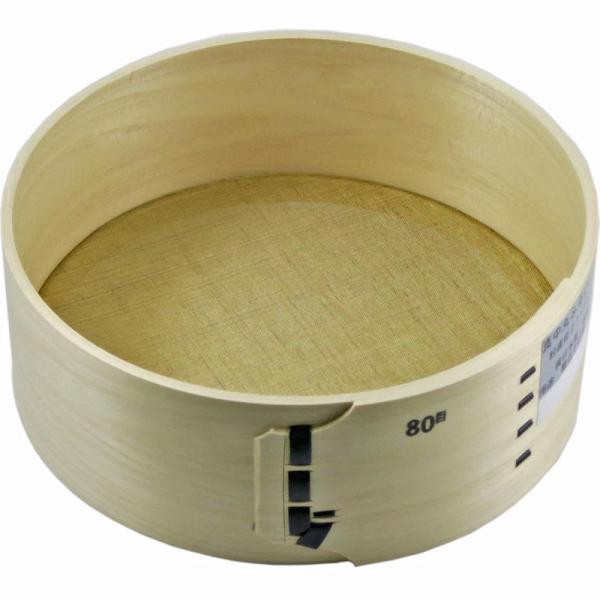 国産ヒノキ 丸フルイ 21cm 真中 80目 (0.38mm目)