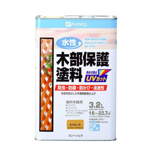 カンペハピオ 水性木部保護塗料 スプルース 3.2L