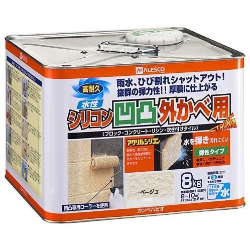 カンペハピオ 水性シリコン凹凸外かべ用 ベージュ 8K