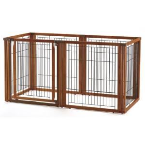 リッチェル ペット用 木製3WAYサークル 6面90H ブラウン