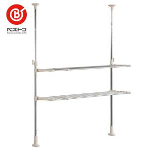 山善(YAMAZEN) 突っ張りキッチンラック 幅31.5×奥行6.5×高さ71-115cm