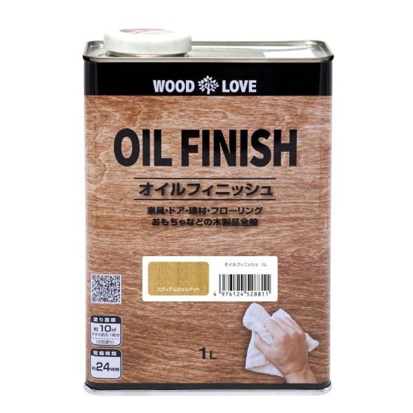 ニッペ(Nippe) ペンキ 塗料 油性 オイルフィニッシュ ミディアムウォルナット 1L WOOD...