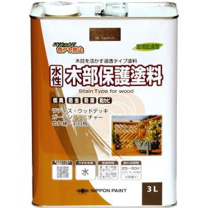 ニッペ(Nippe) ペンキ 塗料 水性木部保護塗料 09 ウォルナット 3L ウッドデッキ・ラティス・板塀・戸袋・羽目板 ニッペホームプロダクツ