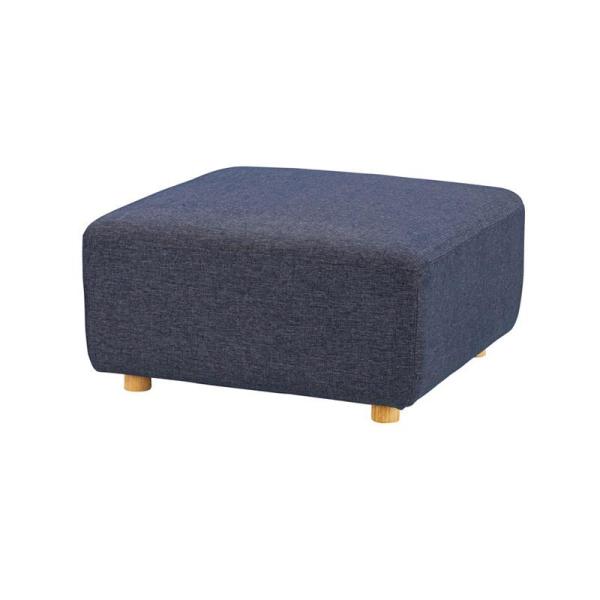 オットマン スツール ソファー 一人掛け 一人用 W80×D80×H41 ネイビー キューブ オット...