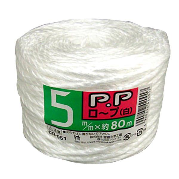 PPロープ 白 5mm×80m 宮島化学 (CR051)