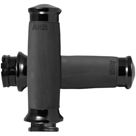 ハーレー スポーツスター ダイナ ソフテイル ツーリング カスタムグリップ ブラック ケーブルスロッ...