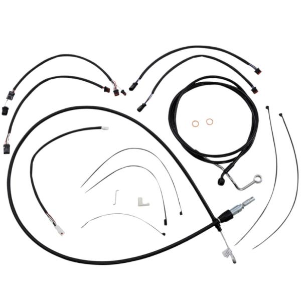 ハーレー FLHR XR DOTハンドルケーブルキット15〜17インチ用 (ブラック/ブラック) M...