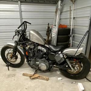 ハーレー 1インチ径 ナロー エイプハンドルバー(ディンプル無) 12