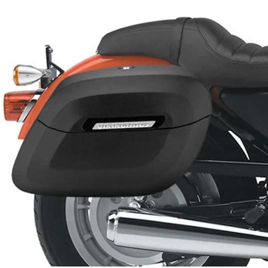 スポーツスター用ハードサドルバッグ Raven エクストララージ レザーカバード Viking Ba...