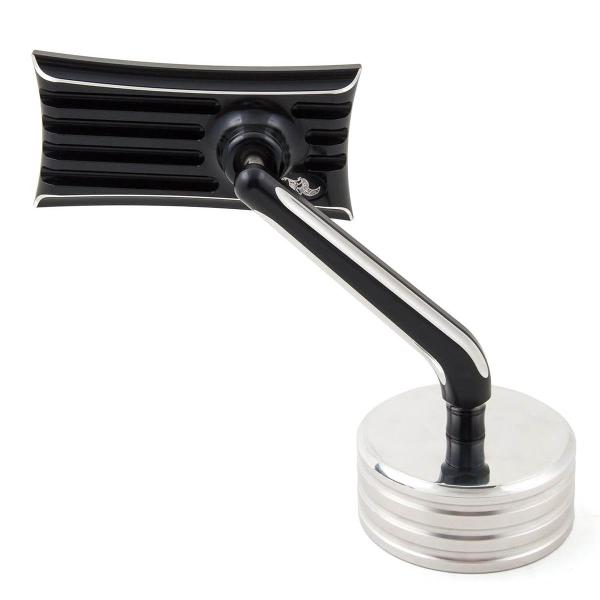 KEN'S FACTORY ラピッドシリーズ リブドデザイン ミラー 右用 ブラックマシンカット