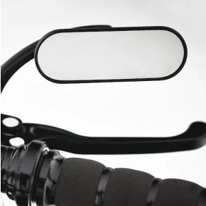 アレンネス　ミニオーバル・ミラー　ブラック　【左右セット】 アレンネス ミニオーバル・ミラー ブラック - ハーレーカスタムガイド