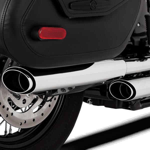 M8ソフテイル ヘリテイジクラシック、デラックス ツインスラッシュ 3インチ スリップオンマフラー ...