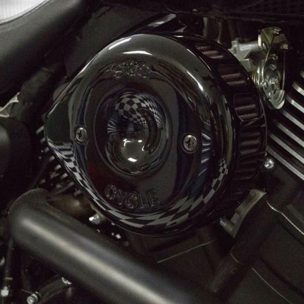 S&amp;S ブラック ミニティアドロップ ステルスエアクリーナー XG750A