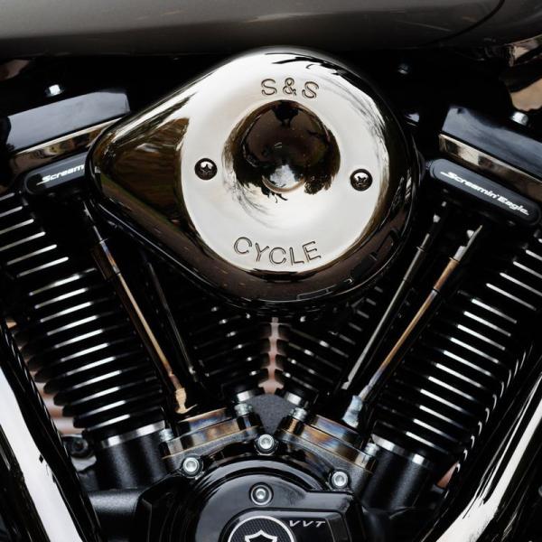 S&amp;S ステルスエアクリーナーキット ティアドロップ (ラバクローム) 2023以降 CVOロードグ...