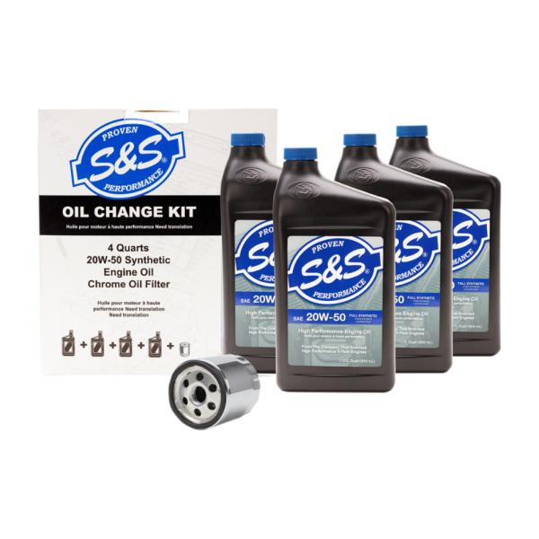 S&amp;S ハイパフォーマンス Synthetic（化学合成）スポーツスター用エンジンオイル交換キット/...