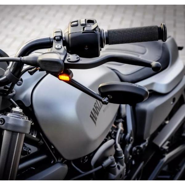 スポーツスターS、ナイトスター、パンアメリカ Rizoma ダイナミック ミラー ブラック Thun...