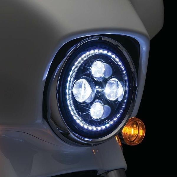 クリアキン 2460 Kuryakyn Orbit Vision 7インチLEDヘッドライト ホワイ...