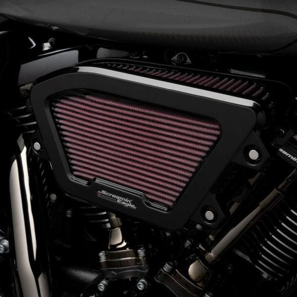 ハーレー エクストリームウェッジ・ハイフローエアクリーナー (ブラック)  【CVOロードグライド/...