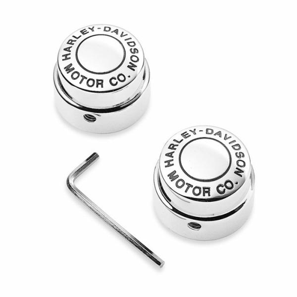 ハーレー純正 H-D MOTOR CO.ロゴ・フロントアクスルナットカバーキット 43063-04