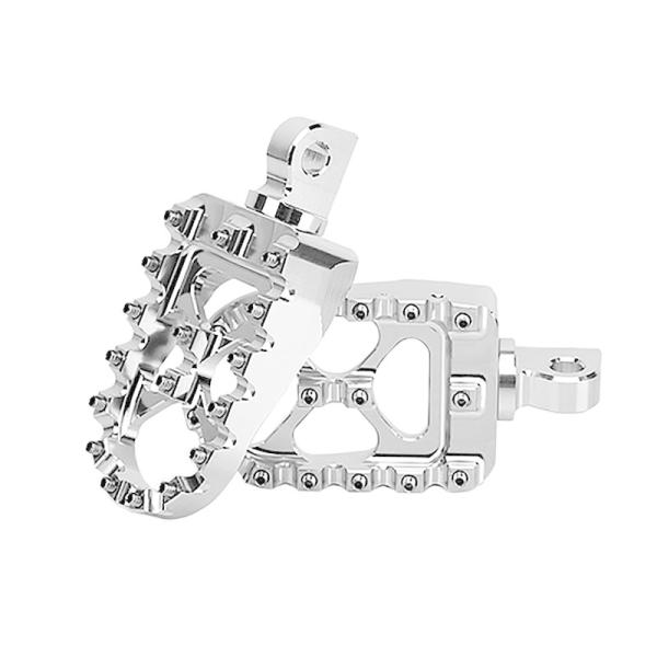 V-Factor MXスタイル フットペグ シルバー