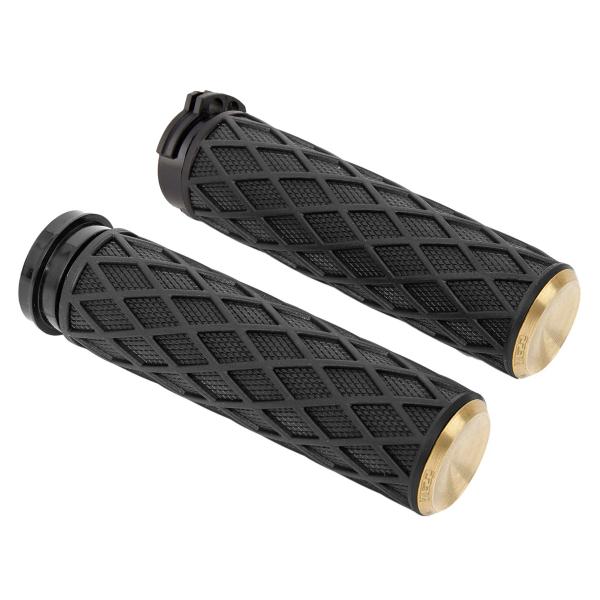 ハーレー ダイアモンドグリップセット(ケーブルスロットル用) ブラス Arlen Ness