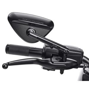 ハーレー純正 ドーム・ビレットスタイル・ミラー サテンブラック 92423