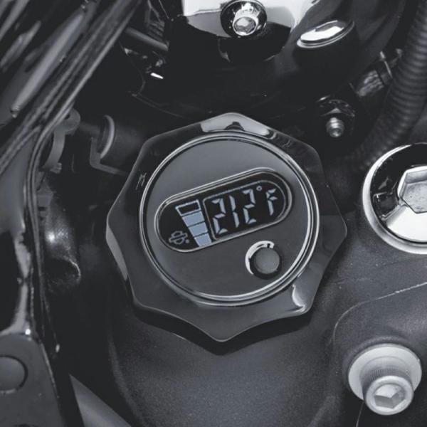 ハーレー純正 LCD油温度計付 ハーレー オイルディップスティック　ブラック ツーリングモデル用 6...