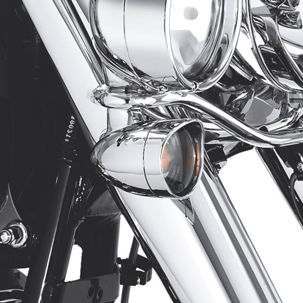 ハーレー純正 ブレットウィンカー用 バイザーキット (クローム/スモークレンズ) 69758-05