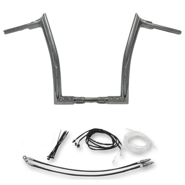 Fat Baggers 809614-B 1.5インチ・ポインテッドトップ ハンドルバー ケーブル付...