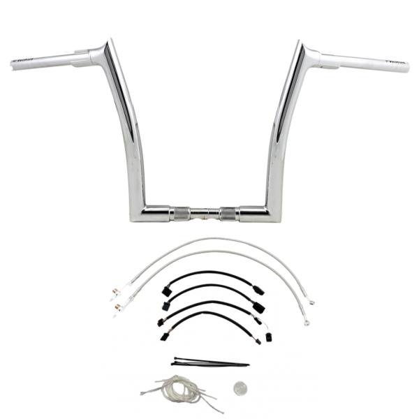 Fat Baggers 809614 1.5インチ・ポインテッドトップ ハンドルバー ケーブル付キッ...