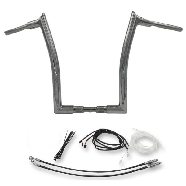 Fat Baggers 809616-B 1.5インチ・ポインテッドトップ ハンドルバー ケーブル付...