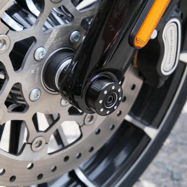 M8 ローライダー/S/ST フロントアクスルカバーセット (ブラック/シルバー) SPEEDRA