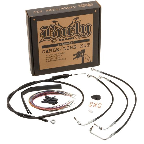Burly B30-1186 16インチ ゴリラ・エイプハンドル用 ケーブルラインキット ブラック ...