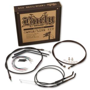 Burly 16インチ エイプハンドル用 ケーブルラインキット ブラック : HD