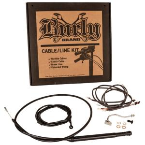 Burly 14インチエイプハンドル用 ケーブルラインキット ブラック : HD