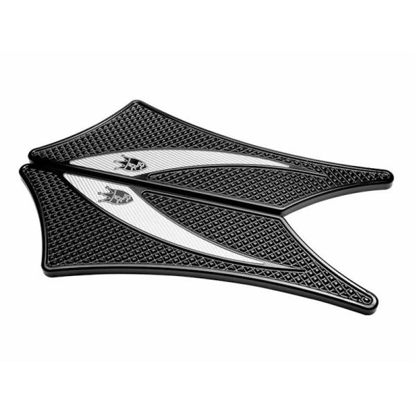 Precision Billet Carbon Tech フロアボード ブラック/シルバーカーボン