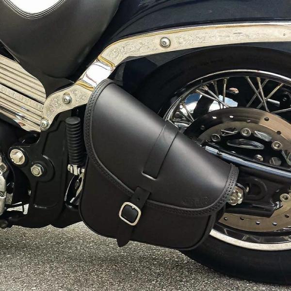 エンズクオイオ BOB レザー スイングアームバッグ 7L (ブラック) TCソフテイル