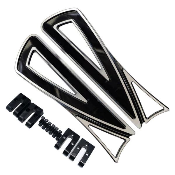 ハーレー Touring、Trike、FL Softail用 Ripper フロアボード ブラック ...