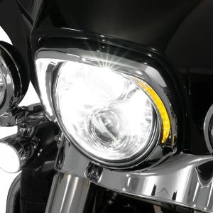 LED Fang ウインカー機能付きヘッドライトベゼル クローム 【CIRO】｜hd-parts