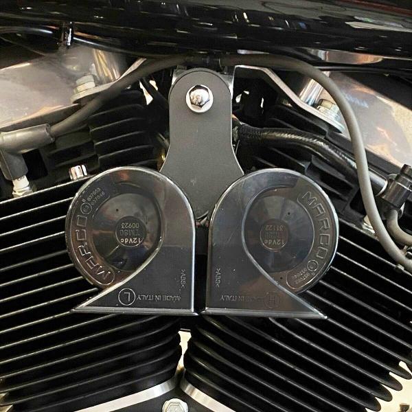 ハーレー用 エレクトロマグネティック デュアルホーンキット ブラック カスタムダイナミクス