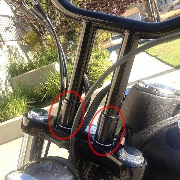 DKカスタム DK-2-SFT-RSRS ファットハンドルバー ライザーエクステンション 2インチ ...