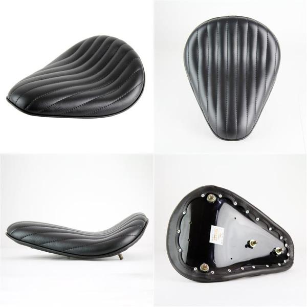 GOODS スポーツスター用GOODサドルシートキット バーチカル ブラック ステー付き