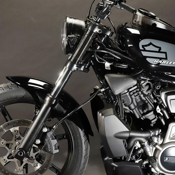 ナイトスター（RH975） リブドソニックアーチフロントフェンダー 黒塗装品 GLEAMING WO...